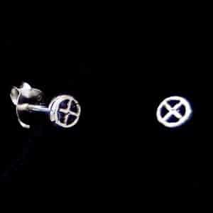 Silver X earrings