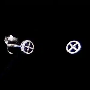 Silver X earrings