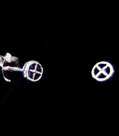 Silver X earrings