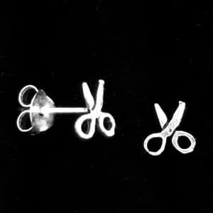 Silver hairdressing scissors earrings