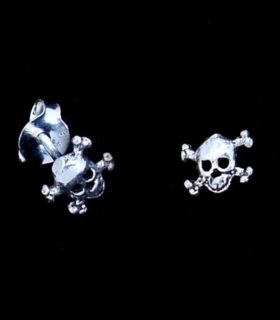 Sterling silver skull stud earrings