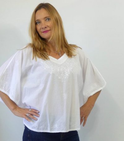 Loose white top