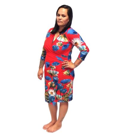 Red long sleeve dress