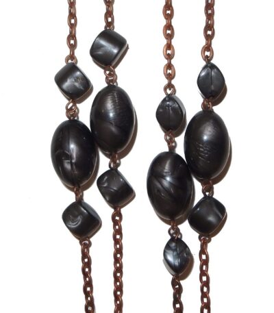 Double long bead necklace