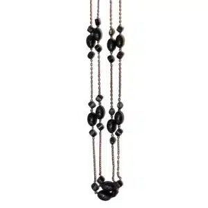 Double long bead necklace
