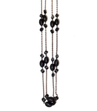 Double long bead necklace
