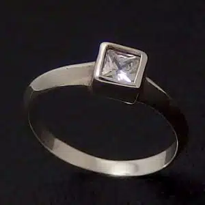 Cubic Zirconia-Silver- Ring-