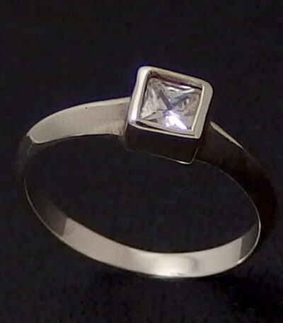 Cubic Zirconia-Silver- Ring-