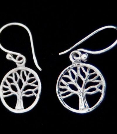 Silver tree life earrings