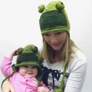 Green frog hat