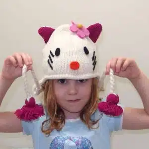 Handknitted wool cat hat