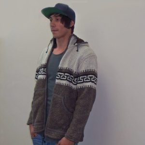 Step pattern wool jacket