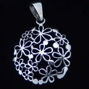Silver flowers necklace