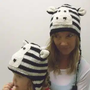 Wool Zebra Hat-black-white