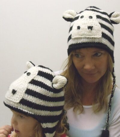 Wool Zebra Hat-black-white