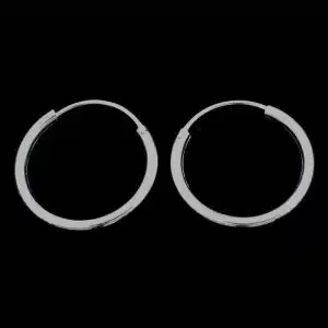 Thick Silver Hoop Earrings