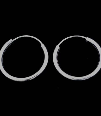 Thick Silver Hoop Earrings