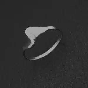 Heart beat silver ring