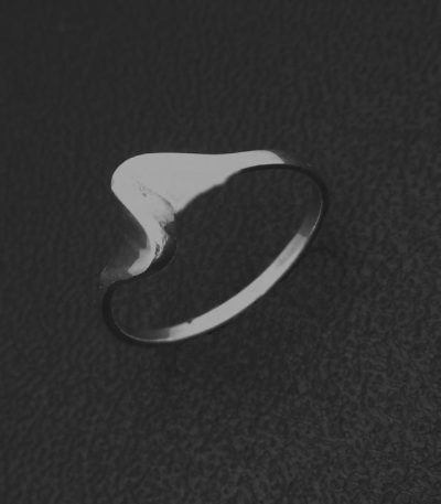 Heart beat silver ring