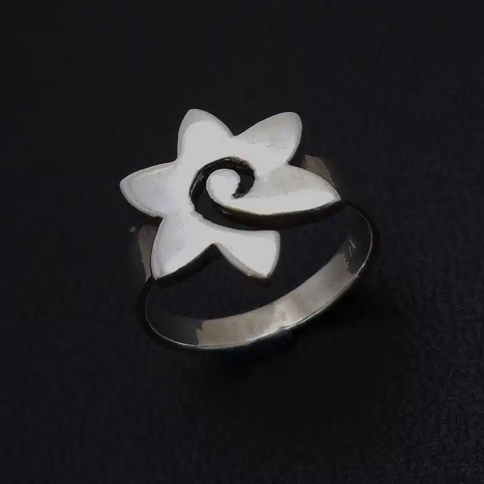 Flower Spiral Ring Silver spiral ring NZ