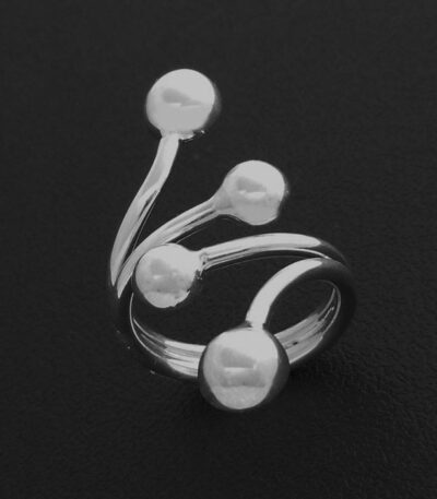 Silver long finger ring