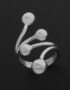 Silver long finger ring