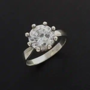 Silver-CZ-Solitaire- Ring