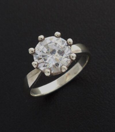Silver-CZ-Solitaire- Ring