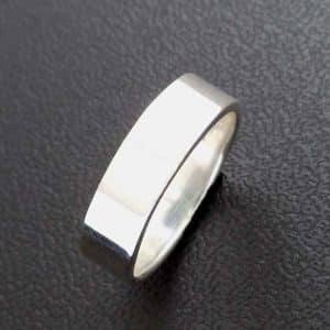 Silver Mens Band Ring
