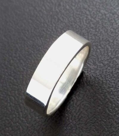 Silver Mens Band Ring