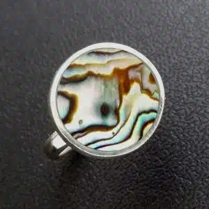 Silver paua ring NZ