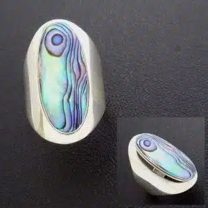 Chunky long silver ring