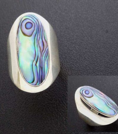 Chunky long silver ring