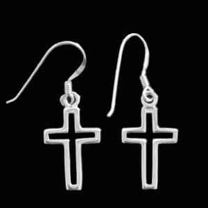 Silver cross earrings
