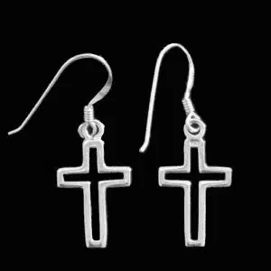 Silver cross earrings