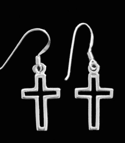 Silver cross earrings