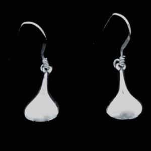 Silver teardrop dangle earrings