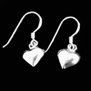 Silver-dangle-Heart-Earrings