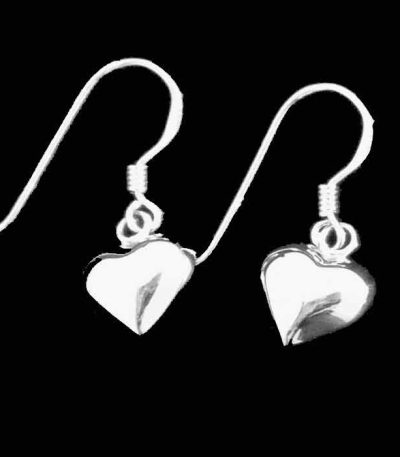 Silver-dangle-Heart-Earrings