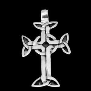 Solid silver Celtic cross