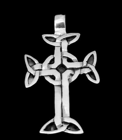 Solid silver Celtic cross