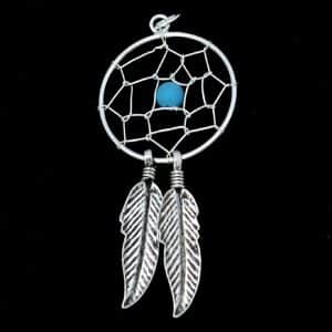 Silver dream catcher necklace
