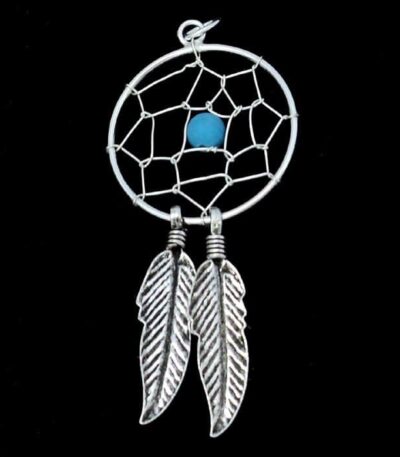Silver dream catcher necklace