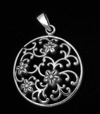 Silver flower necklace