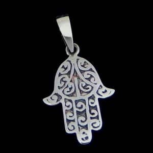 Silver hand necklace