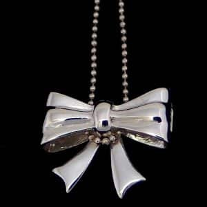 Sterling silver bow necklace