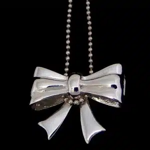Sterling silver bow necklace