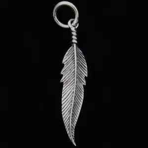 Silver feather necklace