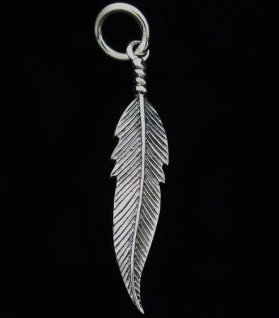 Silver feather necklace