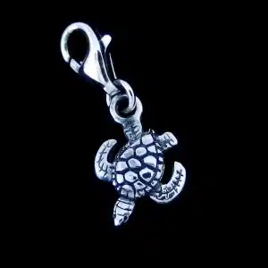 Silver turtle bracelet charm
